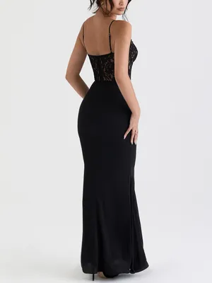 House of CB Cara Black Lace Corset Maxi Dress XL thumbnail 3
