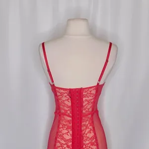VICTORIA'S SECRET Barbie Hot Pink Lace Corset Bustier Garter Lingerie 34C‎ thumbnail 7