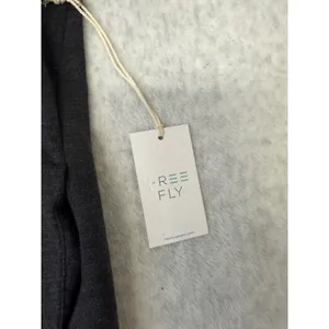 Free Fly Womens Bamboo Lightweight Fleece Cropped Hoodie Heather Black 3980 L thumbnail 3