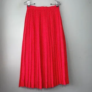 Vintage Skirt Size 6 Red White Polka Dot Accordian Pleat Pin Up Rockabilly Retro thumbnail 3