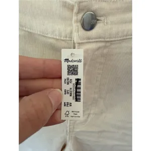 Madewell Cream The Petite Wide-Leg Pant in Corduroy 28P thumbnail 5