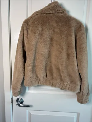 4SI3NNA Plush Faux Fur Jacket - Beige thumbnail 5