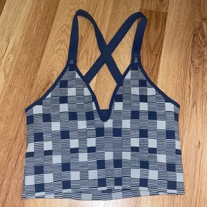 FP Movement Blue Checkered Cropped Tank Size M/L thumbnail 3