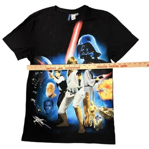 Divided Star Wars Graphic T- Shirt Small Black Cotton Luke Darth Vader Movie thumbnail 6