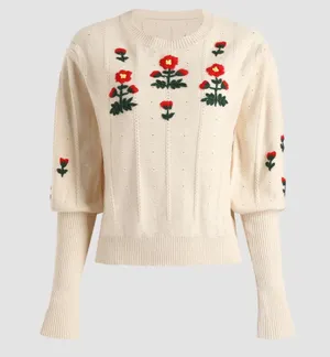 Floral Knit Sweater Multi Size M thumbnail 1