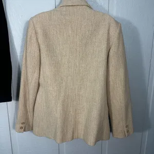 Dalton Vintage Tan Women’s Lined 2 Button Blazer See Measurements EUC thumbnail 4