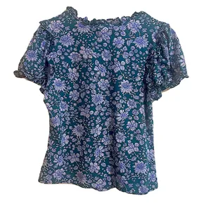 Maeve By Anthropologie Women's Ruffle Puff Sleeve V-Neck Henley Tee Blouse Large thumbnail 12