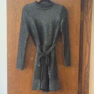 Sparkly Black Long Sleeve Cocktail Dress thumbnail 4