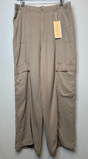 Risen Jeans Los Angeles The Carly Cargo Pants Taupe Wide Leg Size 2XL 90s Grunge thumbnail 1