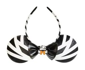 Disney Parks Minnie Mouse Ears Headband Black White Mummy‎ Bow Halloween Spooky thumbnail 1