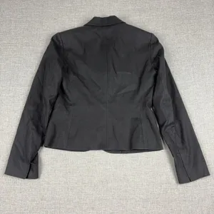 Theory Blazer Womens 2 Black Cotton Stretch Two Button Short Lined Jacket thumbnail 8
