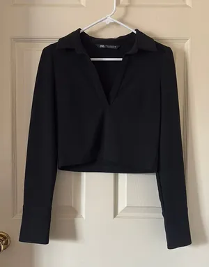 ZARA Cropped Long Sleeve Top thumbnail 1