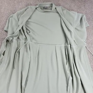 ASOS Womens Dress 4 Mint Green Textured Wrap V Neck Plunge Kimono Tie Waist thumbnail 8