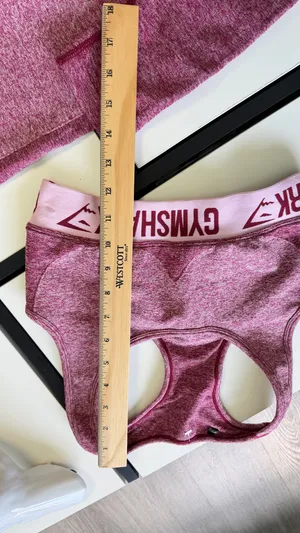 gymshark flex set in heathered maroon 🎀 size small thumbnail 11