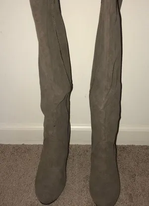 Tan:Olive Wedge Boots Size 9 thumbnail 2