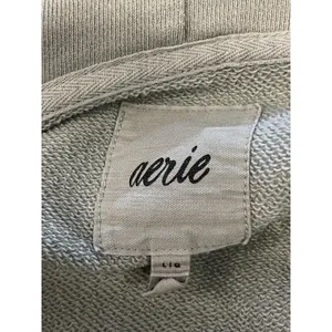 Aerie Hoodie Womens Large Green Full Zip Cropped Terry Cargo Pockets Sweatshirt thumbnail 7