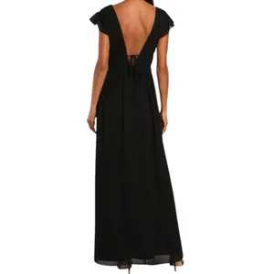 NWT Lulus I'm All Yours Black Ruffled Maxi Dress Size Small Wedding Prom Hoco thumbnail 2