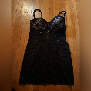 Adore Me Molded Cup Bodycon Ribbon & Lace Babydoll, Size XL thumbnail 8