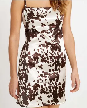 Urban Outfitters (UO) Cow Print Sateen Mini Dress m and micro suede crossbody thumbnail 1