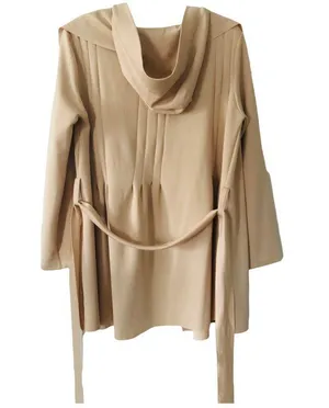 Jebie Fashion Beige Belted Dust Jacket thumbnail 6