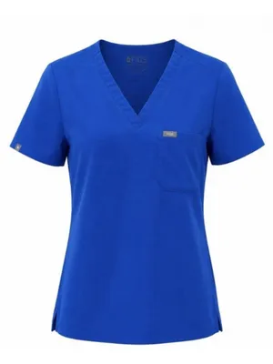 FIGS Caterina One-Pocket Scrub Top Women's Medium Blue Flawed READ thumbnail 1