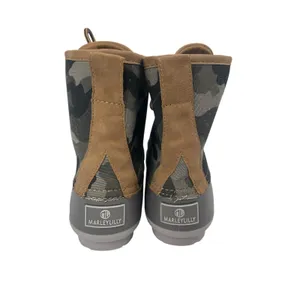 NWOT Marleylilly Gray Camo Camouflage Round Toe Lace Up Ankle Duck Boots Size 8 thumbnail 3
