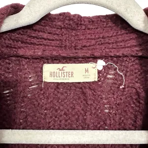 Hollister Womens Sz M Purple Cardigan Cable Knit Open Front Sweater Wool Blend thumbnail 5