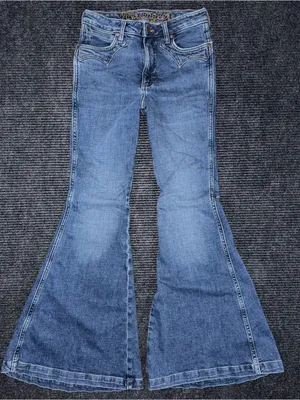 Wrangler Retro High Rise Trumpet Super Flare Bell Bottom Jean 26x31 Western Boho thumbnail 2