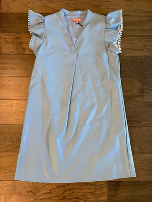 New With Tags THML Faux Leather Flutter Sleeve Dress Sz M thumbnail 2
