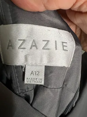 Azazie‎ Avelina Steel Gray Chiffon Maxi Dress thumbnail 6