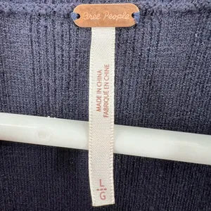Free People Lottie short sleeve mock neck fit flare navy sweater dress L casual thumbnail 7