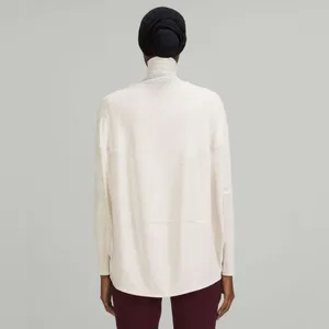 Lululemon ribbed Back In Action long sleeve tee boatneck top oat heather knit thumbnail 10