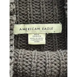 American Eagle Oversized Mock Neck Ribbed Knit Sweater Black XS/S thumbnail 3