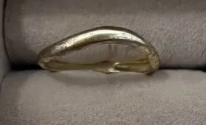 Amazon Gold Wavy Dome Band Ring thumbnail 1
