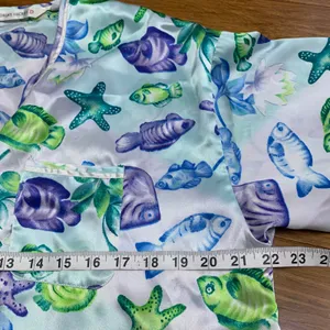 Victorias Secret Satin‎ Sleep Shirt Womens XS Fish Starfish Button Down Pajama thumbnail 11