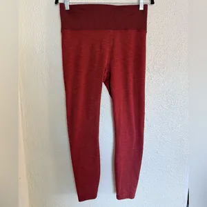Vuori Lux Rib Studio Leggings Currant Heather burnt red color size large thumbnail 4