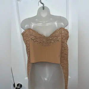 Privy Floral Lace Bustier Bodice Longline Ballet Crop Corset Fitted Hook Eye Top thumbnail 5