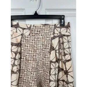 Karlie Shorts Womens Size Large Brown Beige High Waisted Pleated Batik Boho thumbnail 6