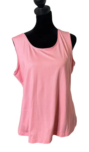Womens Pink Shimmery Tank‎ Top Cami Blouse Size M Sparkly Layering Stretch Shell thumbnail 1