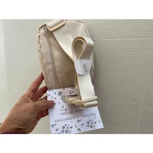 Sz Small Beige Adjustable Belt Crossbody Travel Bag Zipper Pockets thumbnail 5