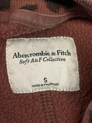 Abercrombie & Fitch Sweatshirt Womens Small Brown Leopard Print Fleece Pullover thumbnail 7