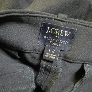 J. Crew Navy Blue Slim Fit Cropped Ruby Stretch Twill Pants Women's Size 12 thumbnail 6