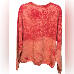 Vintage Fruit of the Loom Crewneck Sweatshirt Red Coral Acid Wash‎ sz 2XL thumbnail 2