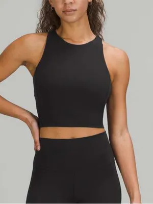 Lululemon Align High Neck Tank Top Black long line sports bra workout nulu thumbnail 7