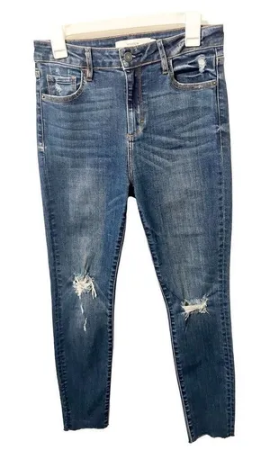 ‎Hidden Distressed Raw Hem Skinny Jeans thumbnail 1