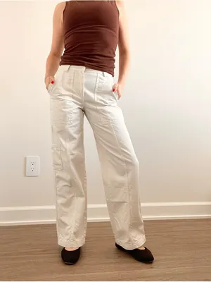Aritzia Sunday Best High-Rise Utility Wide-Leg Pants in Off-White thumbnail 2