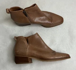Sarto by‎ Franco Sarto Women Brown Snakeskin Embossed Leather Ankle Boots 9M thumbnail 1