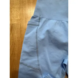 Unbranded Light Blue High Waisted Scrunch‎ Butt Seamless Leggings with Pockets M thumbnail 3