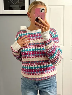Vintage Pattern Multicolor Sweater thumbnail 1