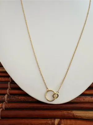Gorjana Gold Plated Interlocking Circle Necklace 19.5” thumbnail 2